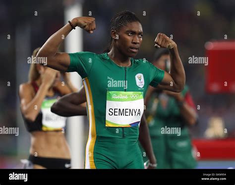 South Africas Caster Semenya Celebrates Victory In The Womens 800m