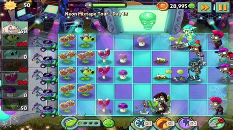 Plants Vs Zombies 2 Neon Mixtape Tour Day 18 Walkthrough Youtube