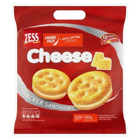 แซนวช ชส แครกเกอร แผนบาง Zess 12 Cheese Cracker Sandwiches 340g