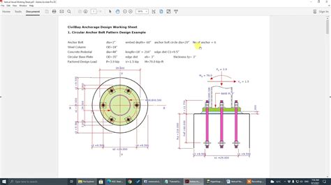 Civilbay Anchor Bolt Design Circular Pattern Anchor Bolt And Circular