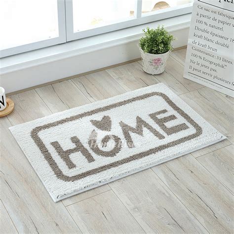 Large Bath Mats White/Grey Patterned Non Slip Absorbent Washable