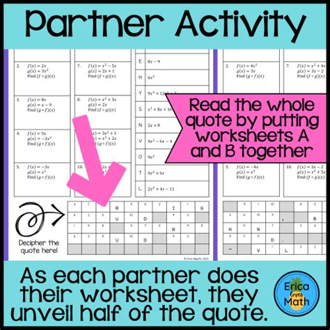 Composition Of Functions Differentiated Partner Worksheets