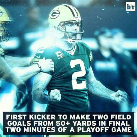 The Green Bay Packersfirst Kicker To Make Two Field Goals From 50