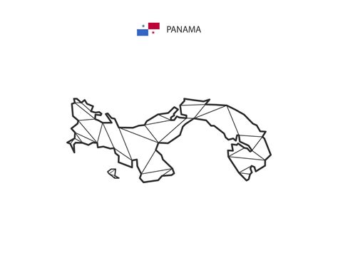 Mosaic Triangles Map Style Of Panama Isolated On A White Background