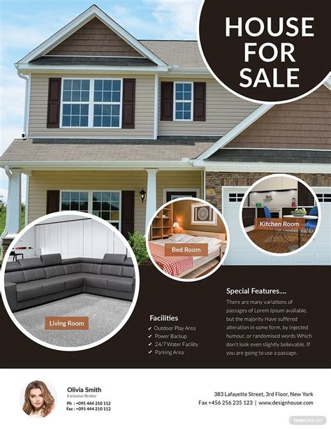 Modern Open House Flyer Template in Word, Pages, Publisher, Illustrator, PSD, InDesign, Google ...