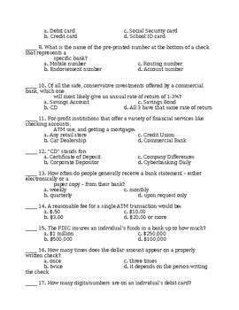 Career Financial Mgmt CFM Banking Chapter Test And Notes