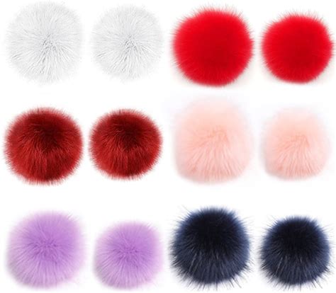 Hasudei Pcs Pompon Pour Bonnet Pompon Fourrure Fausse Pompons En