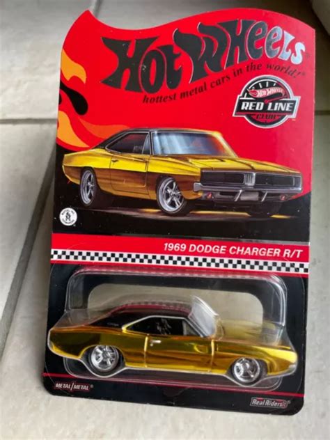 HOT WHEELS RED Line Club Rlc 1969 Dodge Charger R T Gold 1 64 Real