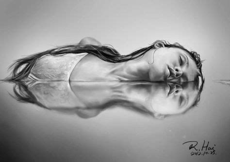 Water Reflection Pencile Drawing Pencil Drawings Art