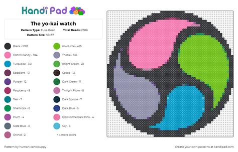 The Yo Kai Watch Fuse Bead Pattern Kandi Pad Kandi Patterns Fuse