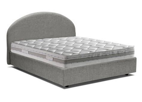 Lit Double Avec Conteneur Consuelo En Tissu Gris Pour Matelas 160x190