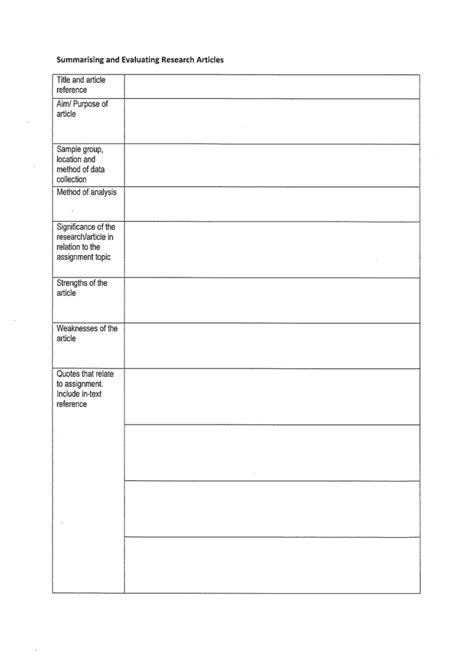 Evaluating Research Example And Template The Writing Space