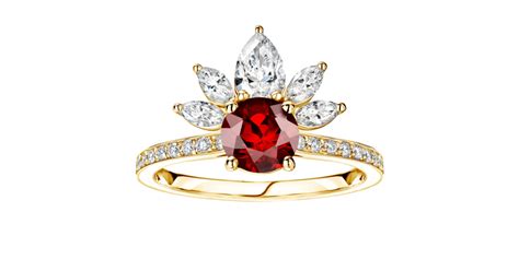 Everbloom Pav E Yellow Gold Garnet Ring Gemmyo