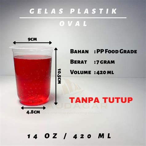 Jual Gelas Cup Plastik Oval Dan Datar Oz Oz Oz Tebal