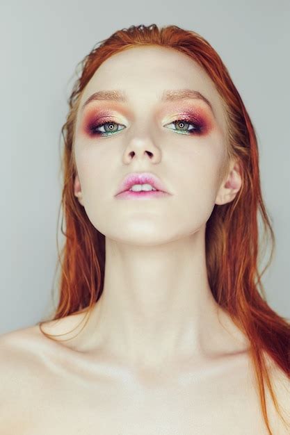 Premium Photo Sexy Nude Beautiful Redhead Girl With Long Hair