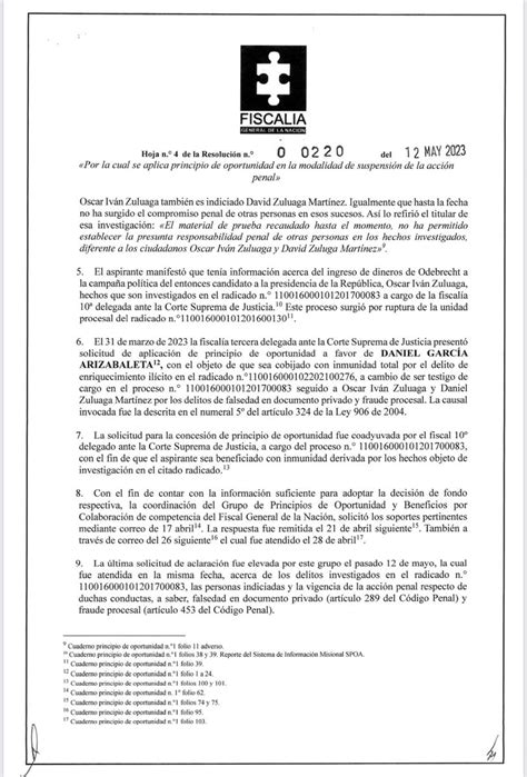 Ricardo Ospina on Twitter Atentos La FiscaliaCol firmó principio de