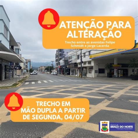 Trecho da Avenida Getúlio Vargas em Braço do Norte volta a ser mão