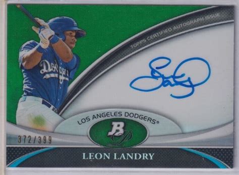 2011 Bowman Platinum Prospect Autograph Green Refractors Ll Leon