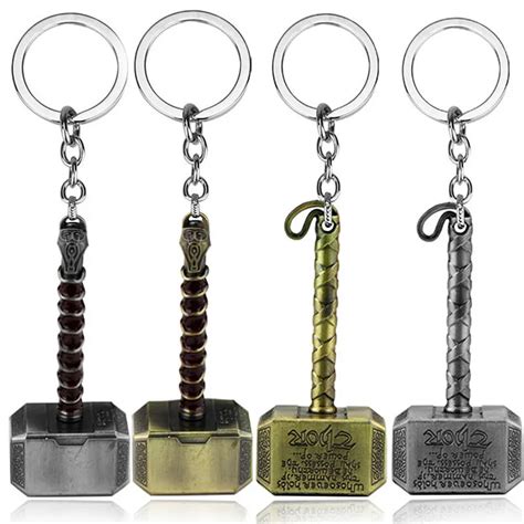 Pcs Thor Hammer Keychain Avengers Key Chain Ring Movie Super Hero Toy