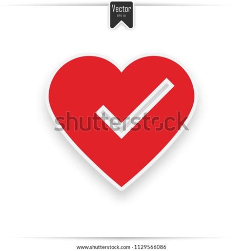 Check Mark Heart Vector Illustration Isolated Stock Vector Royalty