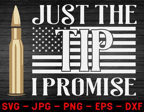 Just The Tip I Promise Svg Bullet Clipart With Flag I Etsy