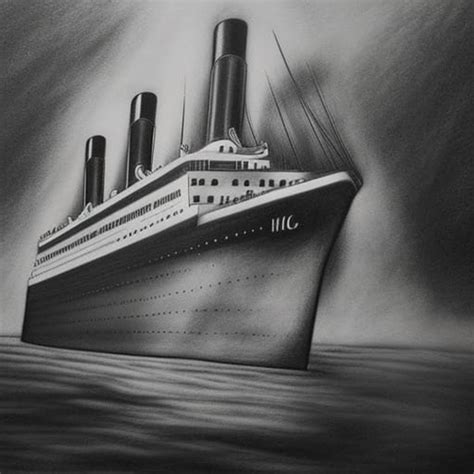 Titanic Ship Pencil Drawing