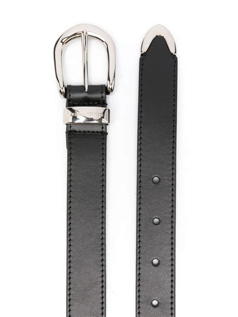 Alberta Ferretti Logo Engraved Leather Belt Black Farfetch