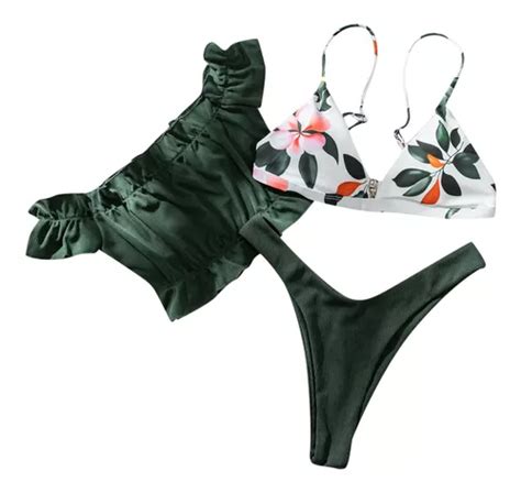 Bañador Tipo B Bikini Con Estampado Floral Cruzado C913 Band Cuotas