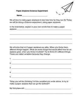 Paper Airplane Science Experiment by The Busy Bee Productivity Coaching LLC