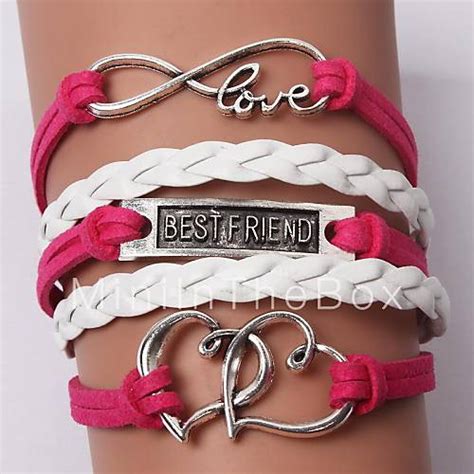 leather Charm BraceletsMultilayer Double Heart Alloy Charms Handmade Leather Bracelets ...