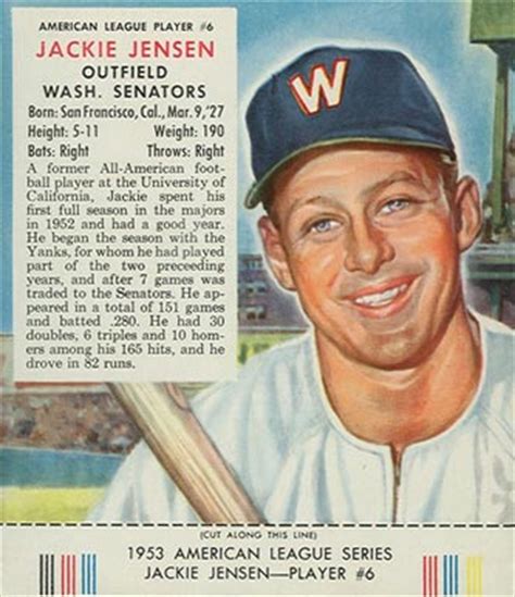 1953 Red Man Tobacco Jackie Jensen 6 Baseball VCP Price Guide