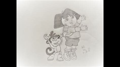 Dora Bujji Drawing Video Step By Step Dora Boots Cartoon Pencil Art