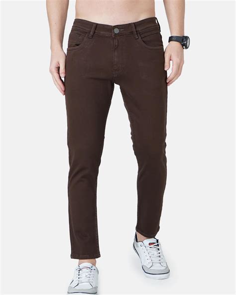 Buy Men S Brown Slim Fit Jeans Online At Bewakoof