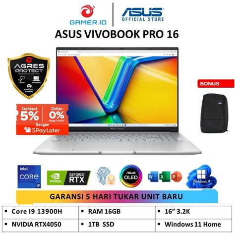 Jual Asus Vivobook Pro 16 Oled K6602vu Intel Core I9 13900h Nvidia Rtx4050 6gb Ram 16gb 1tb Ssd