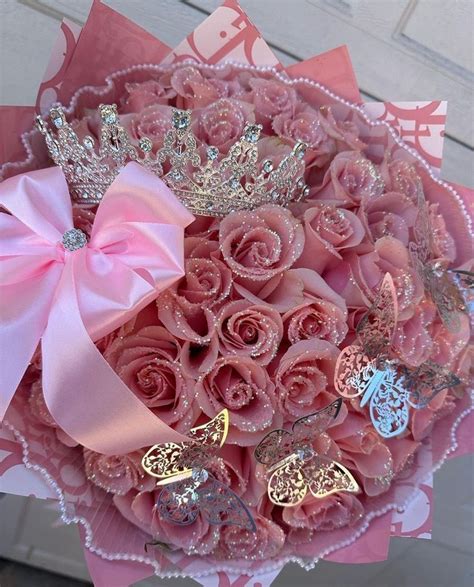 Pin By Gohararamyan On Flowers Flower Gift Ideas Pink Glitter Flowers