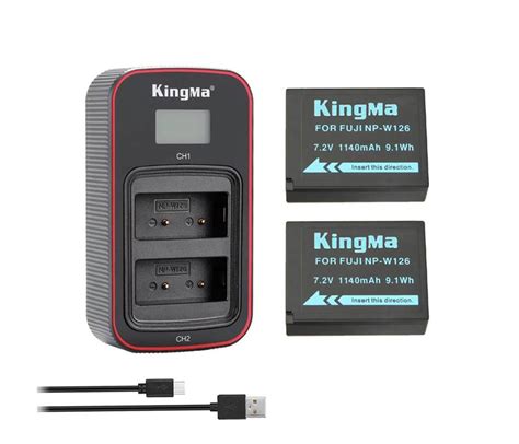 Kingma Paket Battery 2pcs Fuji NP W126 Plus Dual Charger Sinar Photo