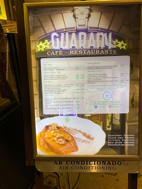 Carta de Café Guarany Oporto Av dos Aliados 85 89