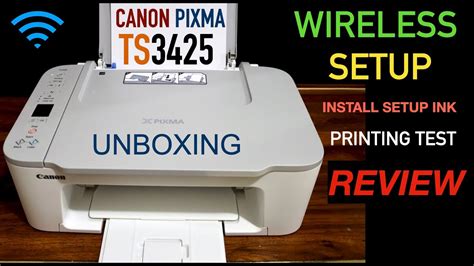 Canon Pixma TS3425 SetUp Unboxing Wireless Setup Install Ink Load