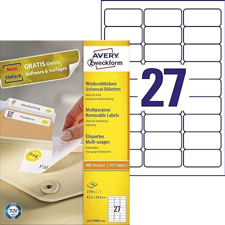 Avery Zweckform L Rev Universal Etiketten Klebeetiketten