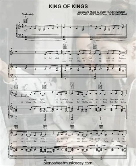 King of kings sheet music - C Major