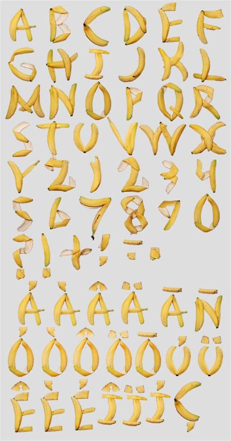 Banana Font Typography Alphabet Handmade Font Alphabet Design