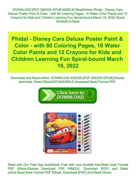 ReadOnline Phidal - Disney Cars Deluxe Poster Paint & Color - with 80 Coloring Pages 10 Water ...