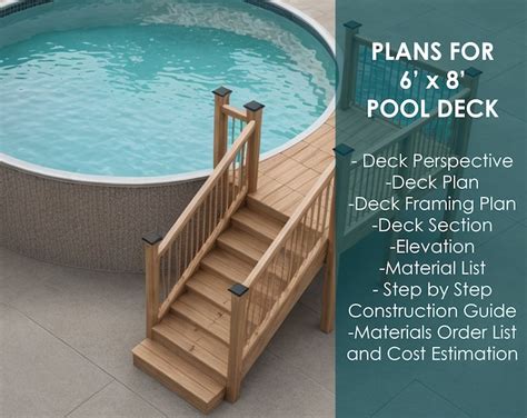 Plans For Above Ground Pool Deck 10x12 18 Round Pool Etsy Canada