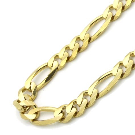 Gold Figaro Chain Solid K Gold Chain Necklace For Men Etsy