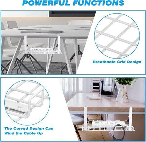 Bandeja de gestión de cables debajo del escritorio organizadores de