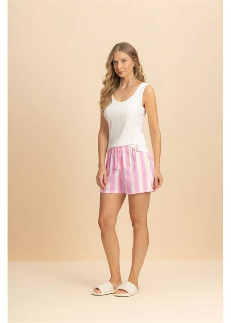 Short Doll Regata Resort Canelado Short 100 Algodão Karmin Lingerie