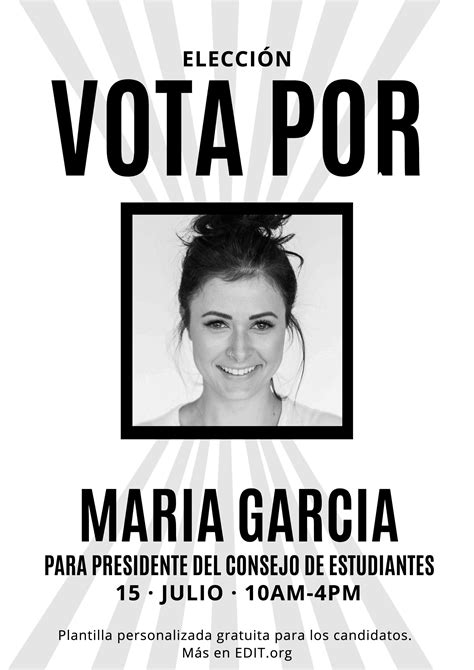 Póster Para Candidato Al Consejo De Estudiantes Editable Política