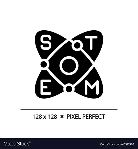 Education And Stem Pixel Perfect Black Glyph Icon Vector Image