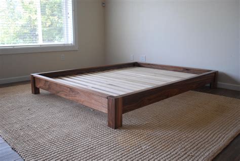 Low Profile Platform Bed In Black Walnut Twin Full Queen Etsy