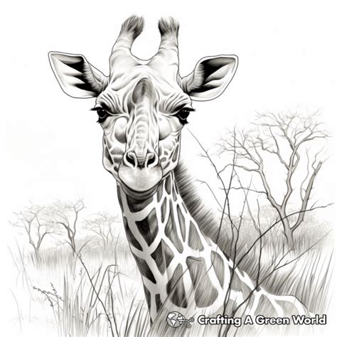 Realistic Giraffe Coloring Pages Free Printable